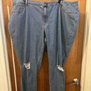 Size 26W - AG Denim - Distressed Blue Jeans - W43"/29"
